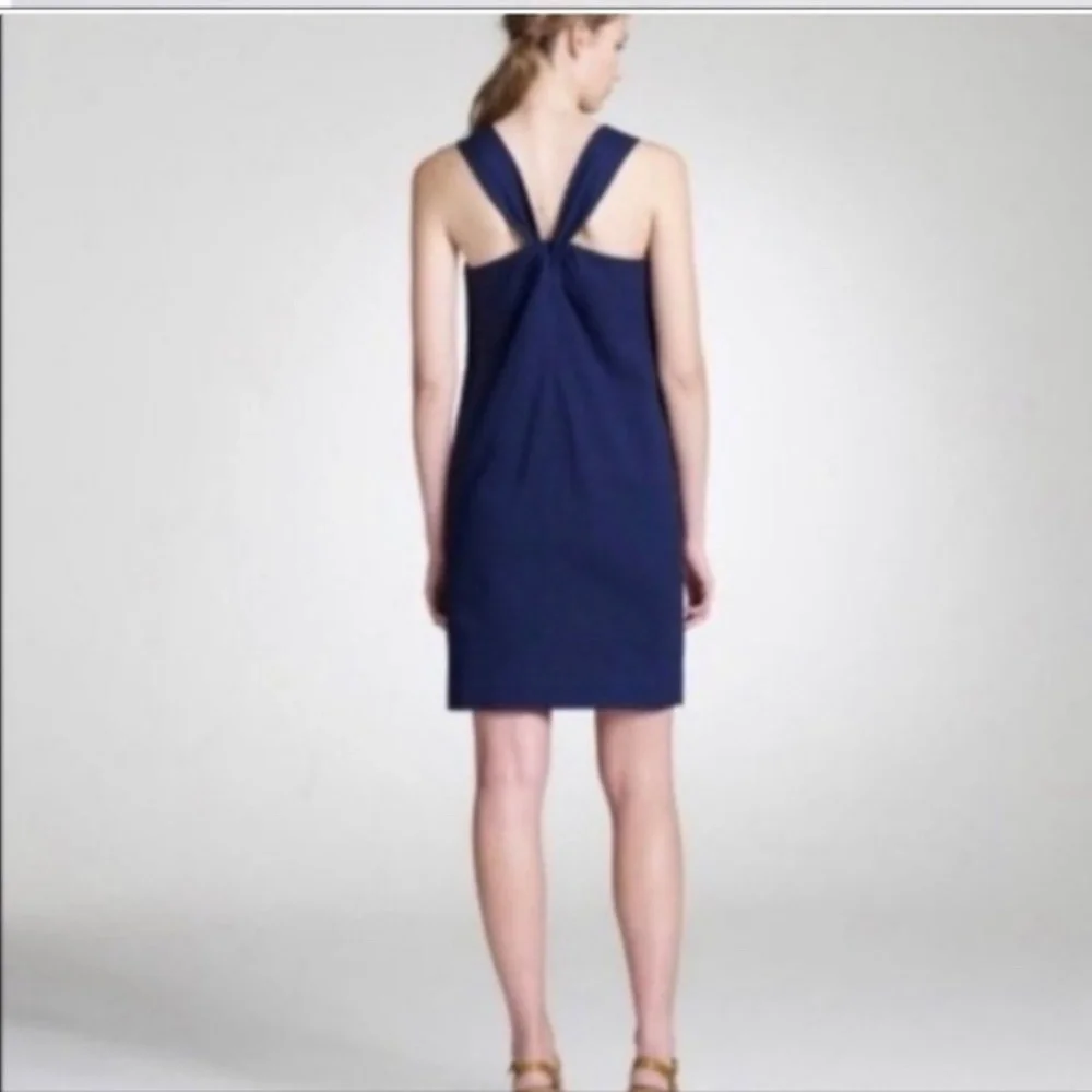NWT J.Crew Twist Back Silk Dress in Night Shadow Blue-Size 2
